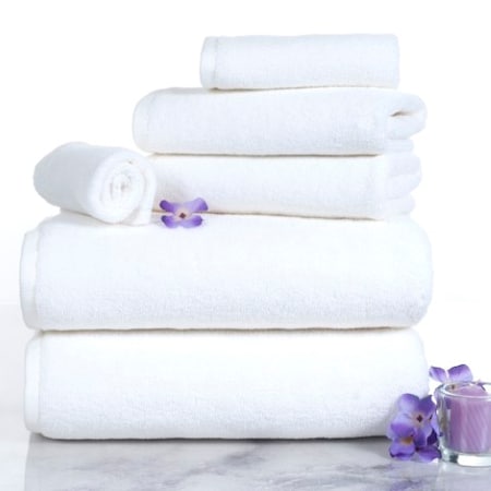 HASTINGS HOME 6-piece 100-percent Cotton Towel Set with 2 Bath Towels, 2 Hand Towels and 2 Washcloths (White) 821823NLC